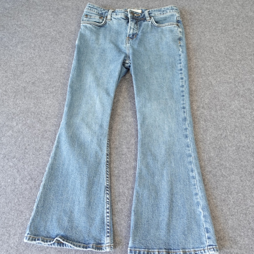 Free People Flare Jeans Medium Wash Denim W27 Professionally Altered 24" Hem